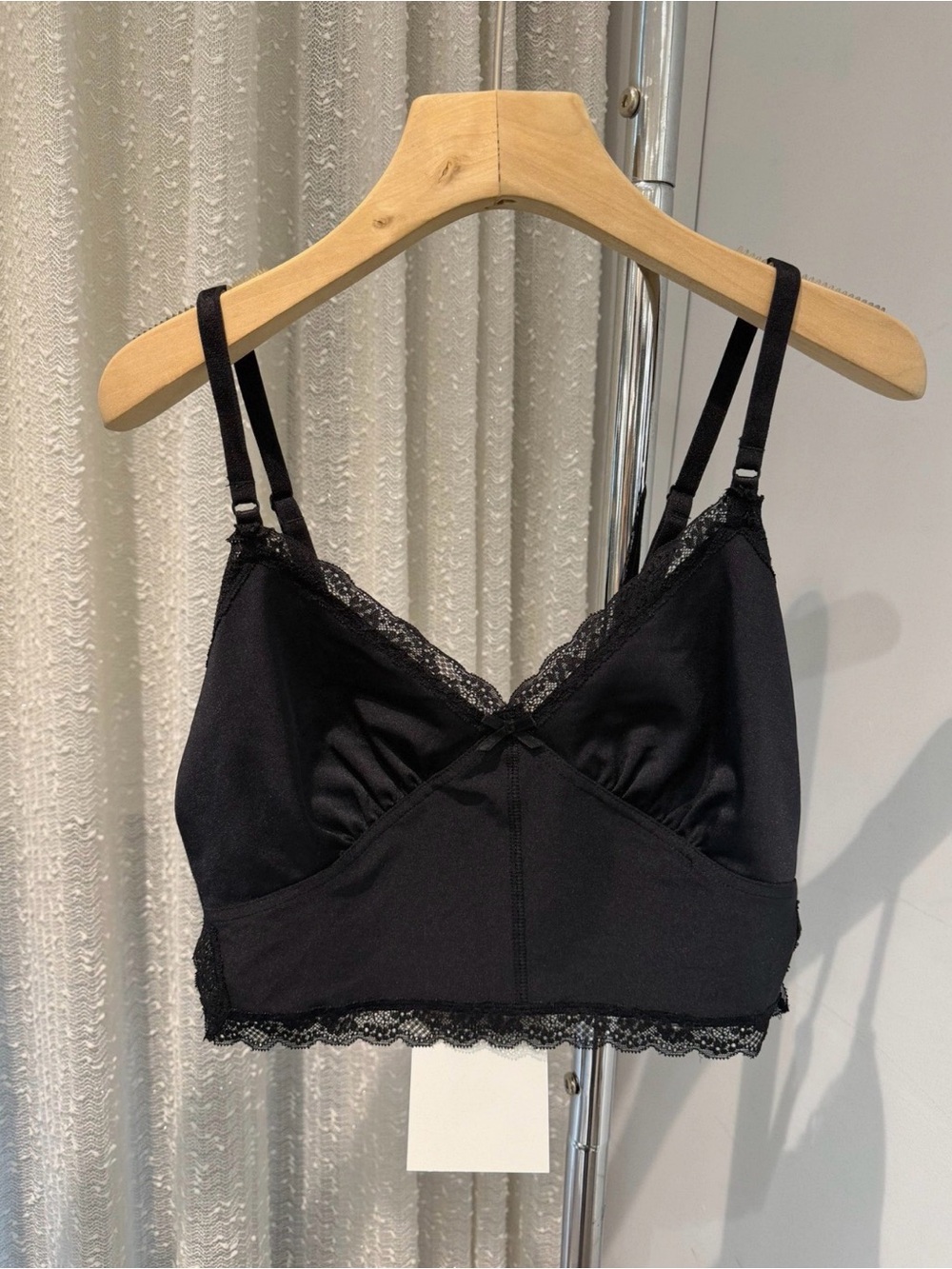 🚩steal Alexander Wang Black Lace-Trim Bralette